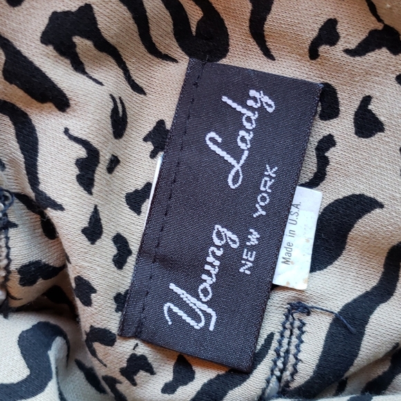 Vintage 1980s Leopard Crisscross Cutout Midriff Pencil Dress sz XS Women's - Picture 7 of 9